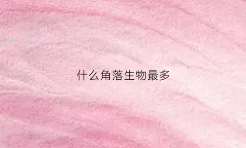 什么角落生物最多