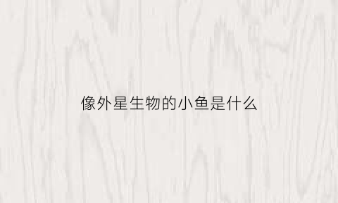 像外星生物的小鱼是什么(像外星生物的小鱼是什么动物)