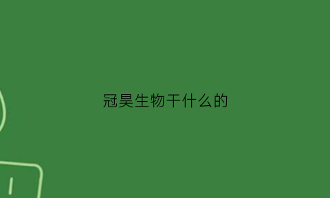 冠昊生物干什么的