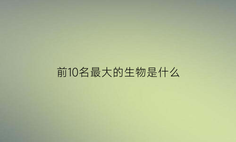 前10名最大的生物是什么(前10名最大的生物是什么动物)