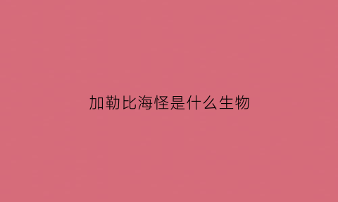 加勒比海怪是什么生物(加勒比海怪解说)