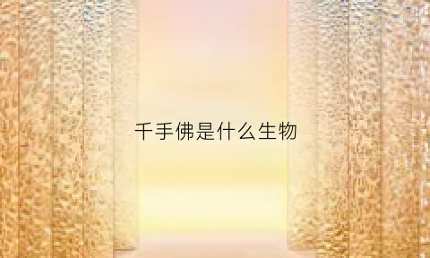 千手佛是什么生物(千手佛是什么生物类型)