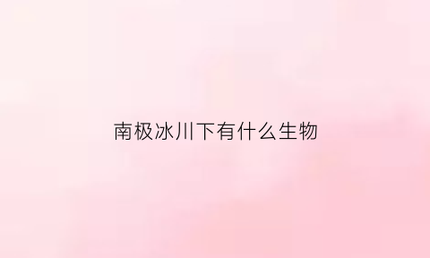 南极冰川下有什么生物(南极冰川有什么稀有动物)