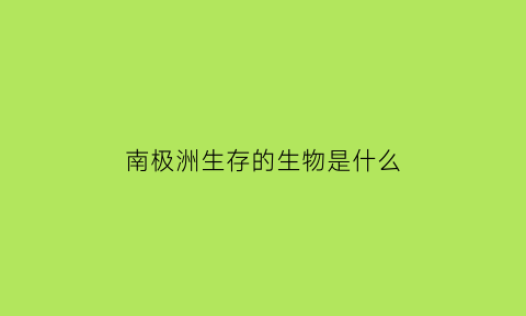 南极洲生存的生物是什么