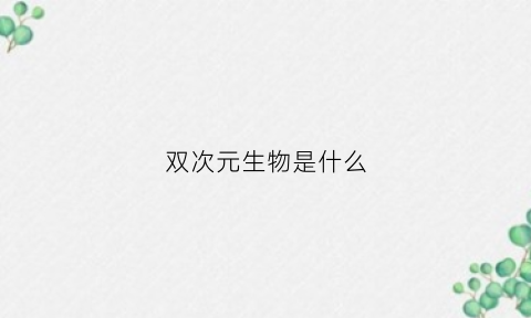 双次元生物是什么(双次元是什么意思)