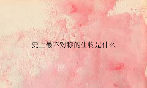 史上最不对称的生物是什么