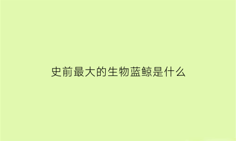 史前最大的生物蓝鲸是什么(史前最大的鲸鱼是什么鲸鱼)