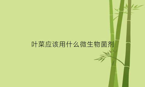 叶菜应该用什么微生物菌剂(叶菜类用什么肥料好)