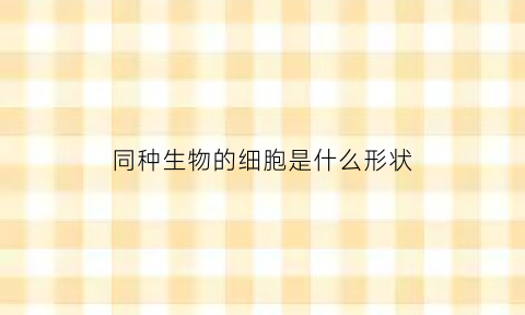 同种生物的细胞是什么形状
