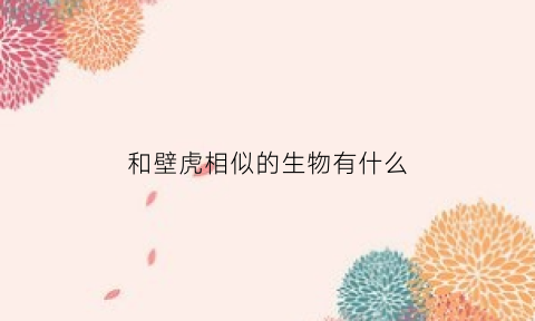 和壁虎相似的生物有什么(和壁虎相似的生物有什么特点)