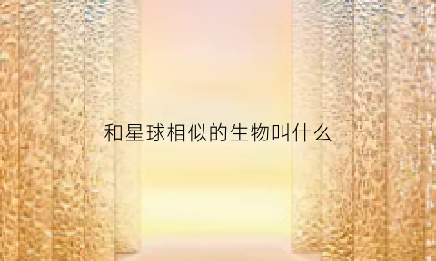 和星球相似的生物叫什么