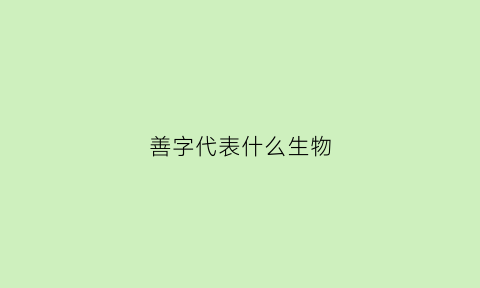 善字代表什么生物(善表示什么)