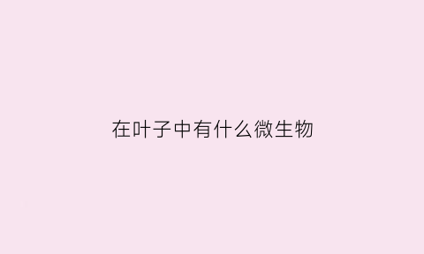 在叶子中有什么微生物(在叶子中有什么微生物图片)