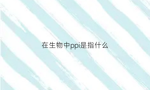 在生物中ppi是指什么(生物ppi什么意思)