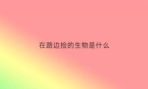 在路边捡的生物是什么(路边捡的东西能吃吗)