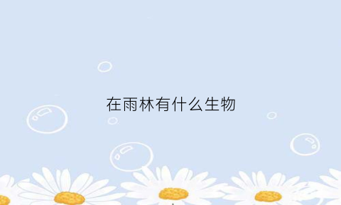 在雨林有什么生物(雨林有什么生物可以吃)