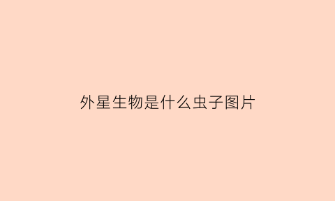 外星生物是什么虫子图片(外星生物是什么虫子图片高清)