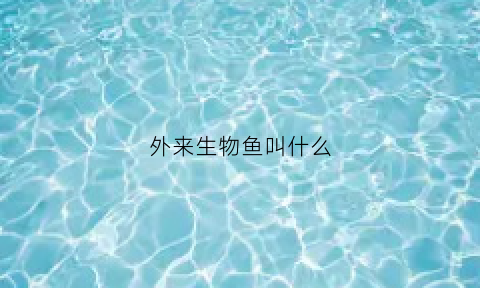 外来生物鱼叫什么(外来物鱼种有哪些)