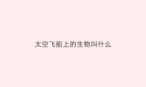 太空飞船上的生物叫什么(太空飞船长啥样)