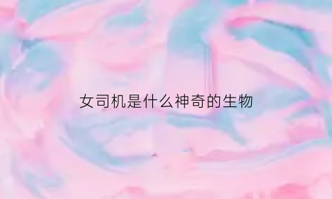 女司机是什么神奇的生物(女司机是什么样的存在)