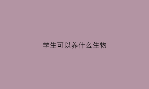 学生可以养什么生物(学生适合养什么小动物不麻烦还便宜)