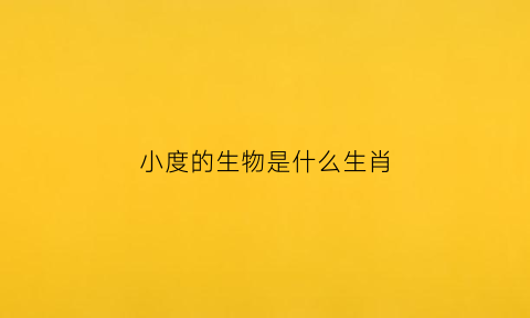 小度的生物是什么生肖(小度有什么生肖)