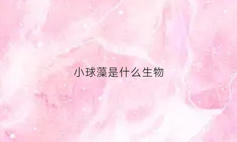 小球藻是什么生物(小球藻是什么植物)