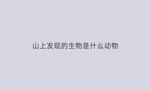 山上发现的生物是什么动物(山上的动物有哪些生肖)