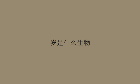 岁是什么生物(岁打一个动物数字)