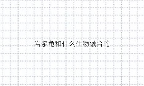 岩浆龟和什么生物融合的(岩浆龟和什么生物融合的好)