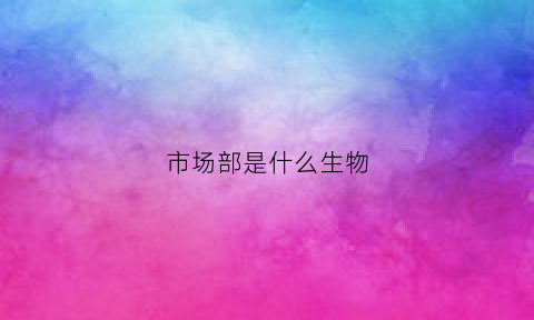 市场部是什么生物(市场部是什么专业)