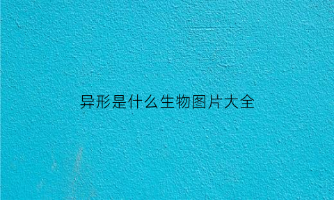 异形是什么生物图片大全(异形是什么东西)