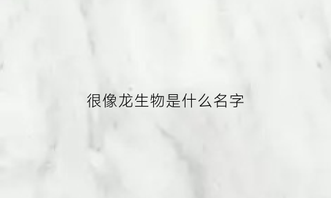 很像龙生物是什么名字(和龙很像的生物)