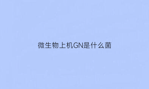 微生物上机GN是什么菌(微生物中gn是什么意思)