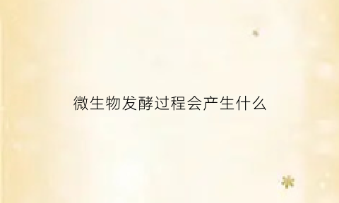 微生物发酵过程会产生什么