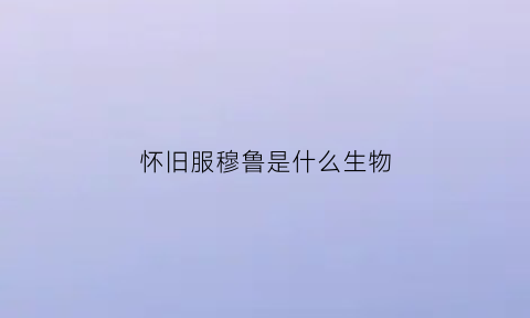 怀旧服穆鲁是什么生物(24穆鲁攻略)