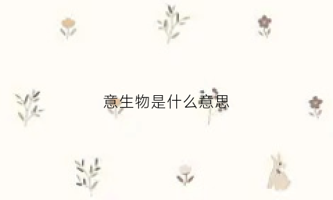 意生物是什么意思(意生源服饰有限公司)