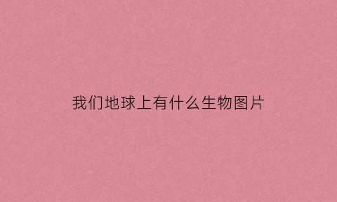 我们地球上有什么生物图片(我们生存的地球)