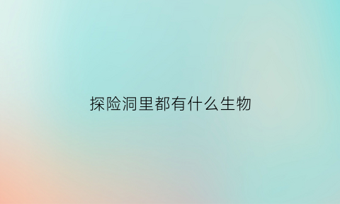探险洞里都有什么生物(山洞里探险)