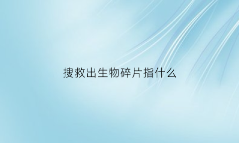 搜救出生物碎片指什么(搜救成功率)