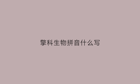 擎科生物拼音什么写(擎科生物官网)