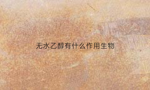 无水乙醇有什么作用生物