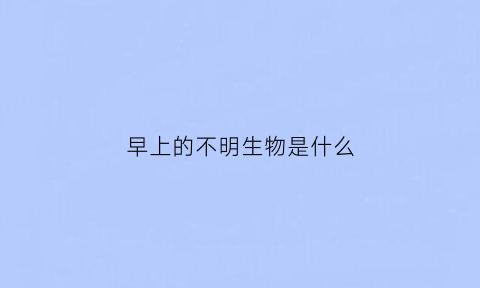 早上的不明生物是什么(早上出现的动物)