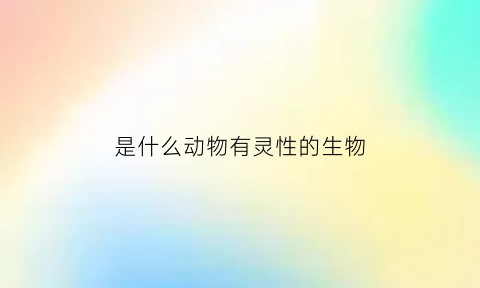 是什么动物有灵性的生物(哪几种动物有灵性)