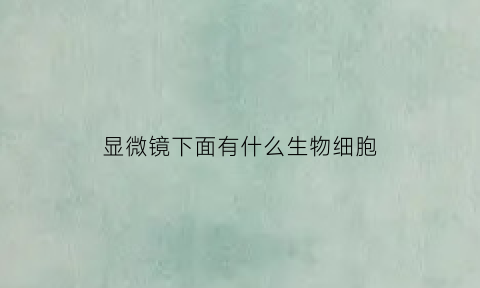 显微镜下面有什么生物细胞(显微镜下的生物你我他)