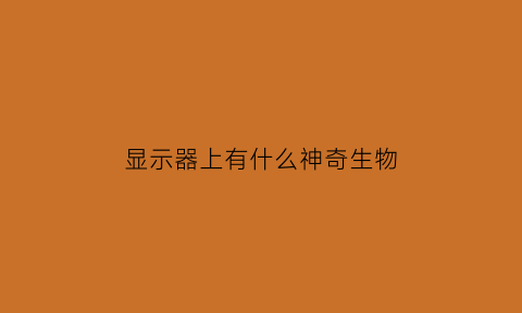 显示器上有什么神奇生物(显示器里面有什么零件)