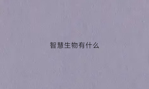 智慧生物有什么