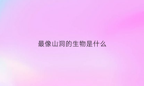 最像山洞的生物是什么(山洞的动物是什么)