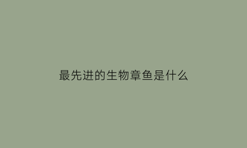 最先进的生物章鱼是什么(章鱼生物学)