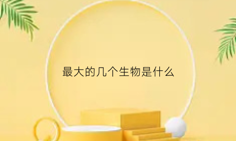 最大的几个生物是什么(最大的生物长什么样子)